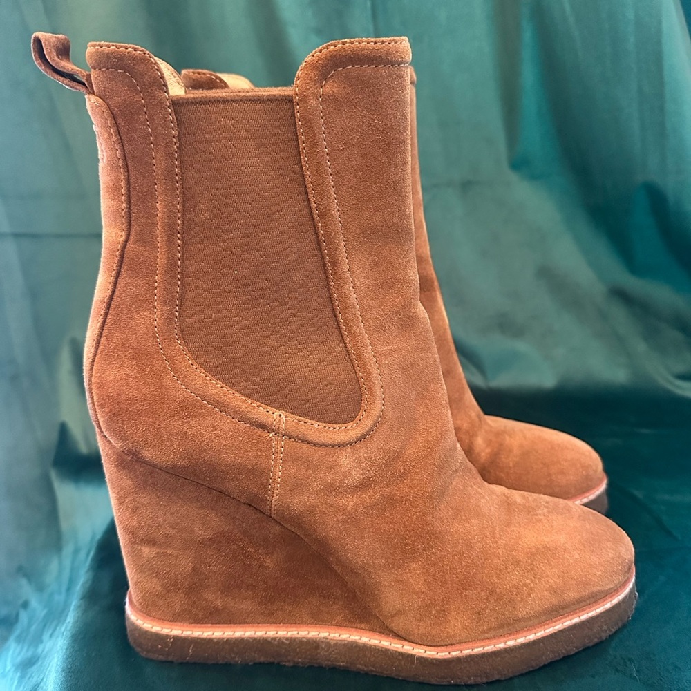 Veronica Beard Carmel suede wedge boots size 10 - Picture 7 of 15